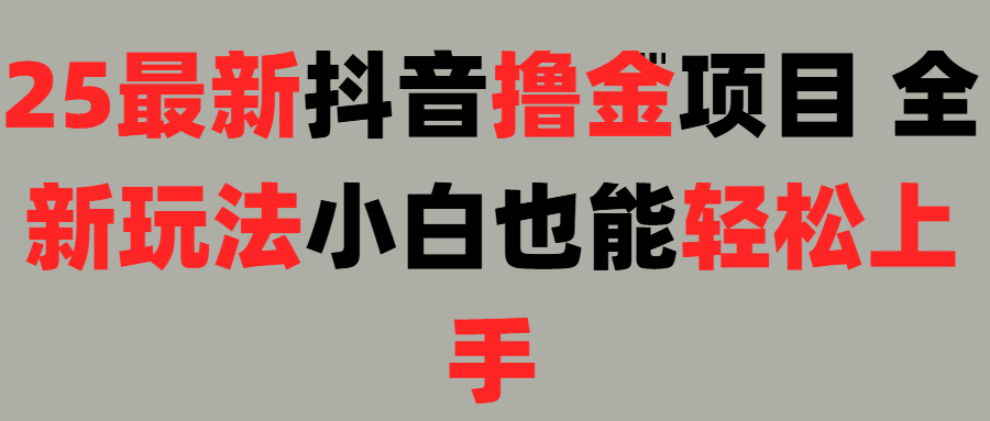 25最新抖音直播撸金项目，小白也能轻松上手！